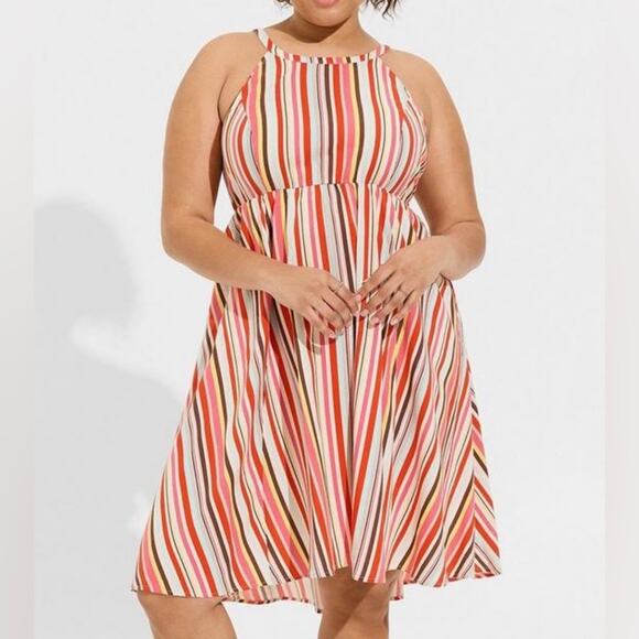 Torrid Striped midi Dress sleepless, colorful sun dress summer casual plus size - Picture 3 of 15
